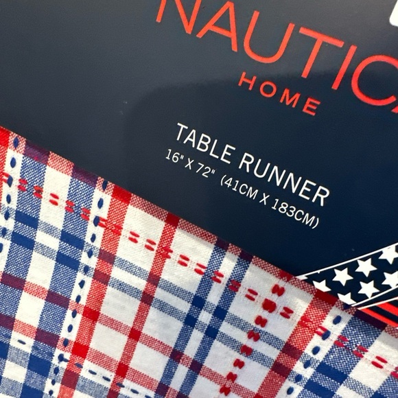 Nautica 4Th of July America Stars Stripes Patriotic Table Runner 16x72” - Picture 3 of 3